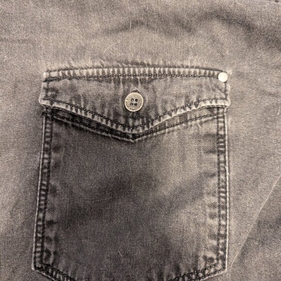 Men's Calvin Klein Black Denim Button-Up - Picture 4 of 8